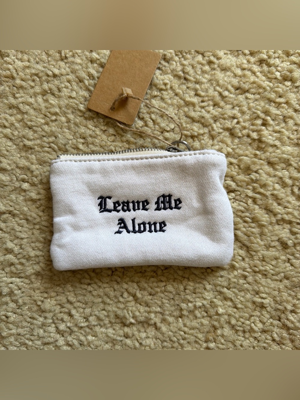 Brandy Melville  'Leave Me Alone' Embroidered coin purse